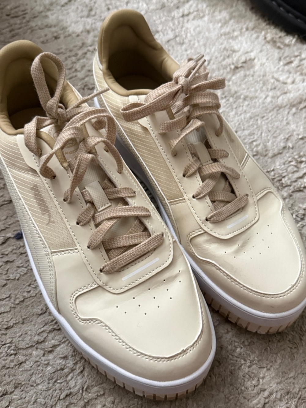Puma Cream and White Platform Sneakers - Picture 2 of 3